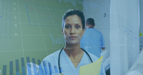 Healthcare Professional with Data Overlay