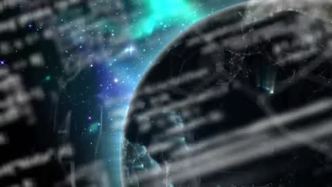 Rotating Globe with Code Streams Visualizing Futuristic Data Flow