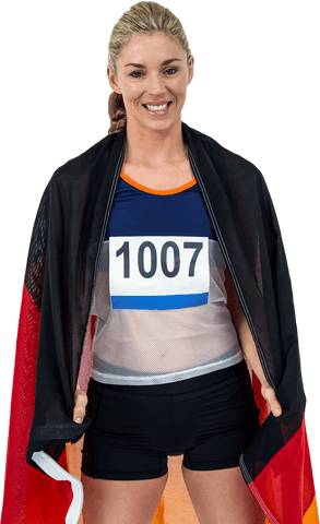 transparent portrait of female athlete chipper with germany flag - Download Free Stock Videos Pikwizard.com