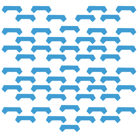 Seamless digital blue shapes pattern on transparent background