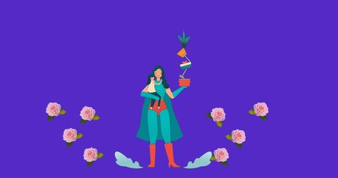 Superhero Mother Juggling Life in Whimsical Animation