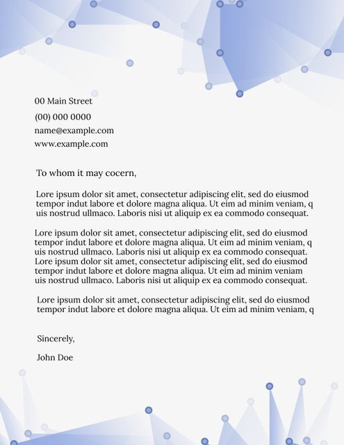 Elegant Professional Letter Template with Geometric Blue Design - Download Free Stock Templates Pikwizard.com