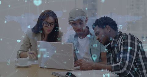 Diverse Team Collaborating with Digital Technology in Office Setting - Download Free Stock Images Pikwizard.com