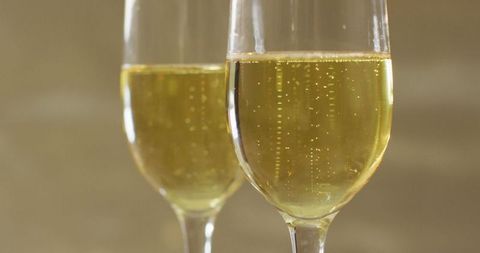 Two Sparkling Champagne Glasses Celebrating Festive Occasion