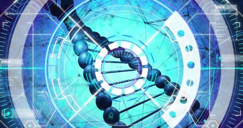 Futuristic DNA Analysis Through Digital Interface - Download Free Stock Images Pikwizard.com