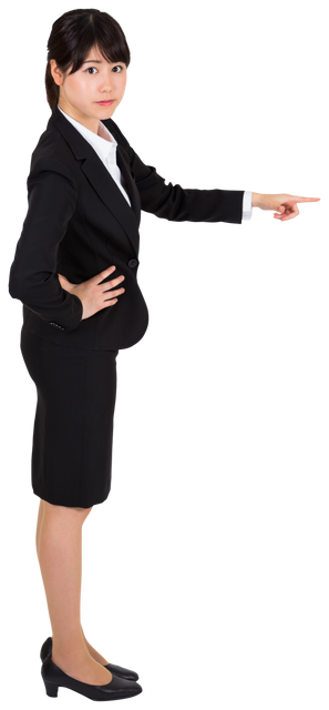 Transparent Background Businesswoman Pointing Sideways - Download Free Stock Videos Pikwizard.com