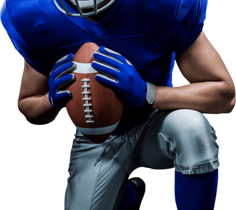 American Football Player Kneeling Holding Ball on Transparent Field - Download Free Stock Videos Pikwizard.com