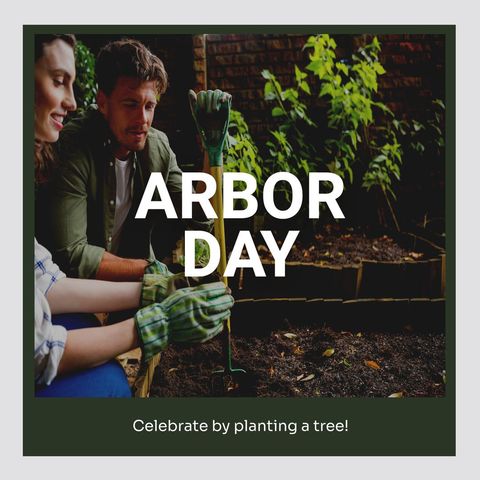 Caucasian Couple Gardening for Arbor Day Celebration