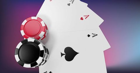 Poker Chips and Playing Cards on Colorful Background - Download Free Stock Images Pikwizard.com