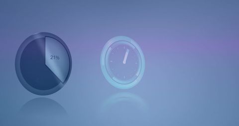 Technology-inspired Neon Clock with Data Graph Display - Download Free Stock Images Pikwizard.com