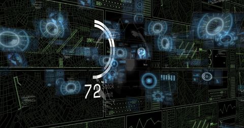 Abstract Futuristic Data Interface with Circular Patterns - Download Free Stock Images Pikwizard.com