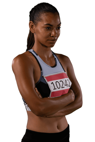 Confident African Athlete Posing on Transparent Background