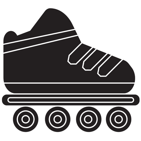 stylized black inline skate icon on transparent background - Download Free Stock Videos Pikwizard.com