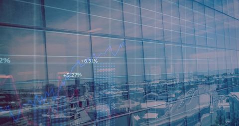 growth trajectory: glass building reflections with financial graph overlay - Download Free Stock Images Pikwizard.com