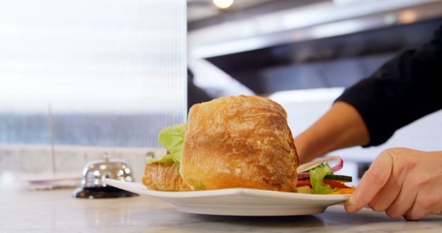 Chef Presenting Fresh Sandwich at Upscale Restaurant - Download Free Stock Images Pikwizard.com