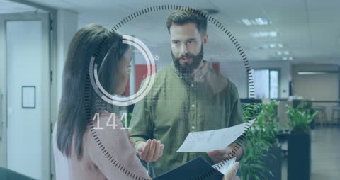 Virtual Data Overlay in Modern Business Office