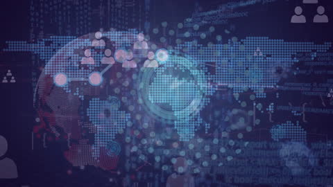 Digital Interface with World Map and Clock Visualization