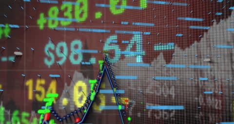 Dynamic Financial Data and Graphs with Brown Digital Background