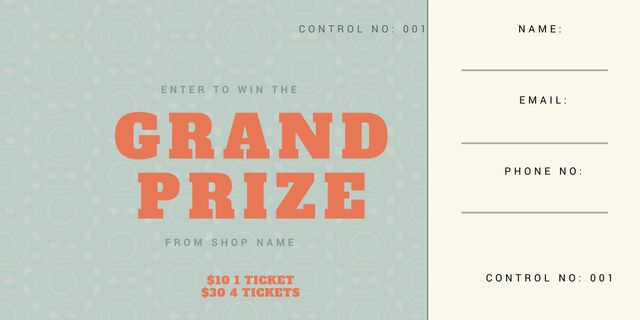 Exciting Raffle Entry Ticket for Grand Prize Event - Download Free Stock Templates Pikwizard.com