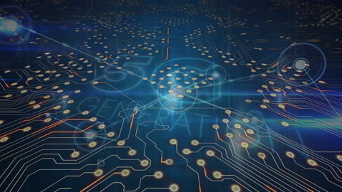 Futuristic Digital Interface with Networking Concept Art