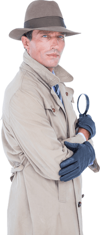 transparent stylish detective wearing hat and gloves - Download Free Stock Videos Pikwizard.com