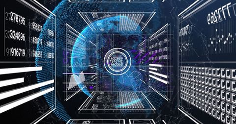 Futuristic Interface with Global Networking and Data Processing - Download Free Stock Images Pikwizard.com