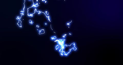 Glowing electric current pattern on black background