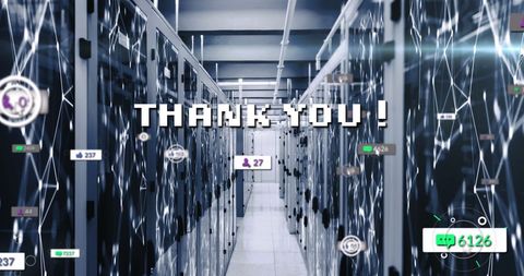 Thank You Message in Digital Server Room - Download Free Stock Images Pikwizard.com