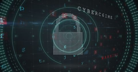 Security Padlock with Digital Code Overlay on Cybercrime Background - Download Free Stock Images Pikwizard.com