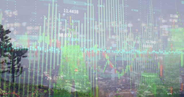 Digital Stock Market Data Overlay Cityscape Background - Download Free Stock Images Pikwizard.com