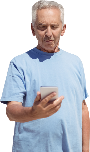 Senior Man Using Smartphone Transparent Background - Download Free Stock Videos Pikwizard.com