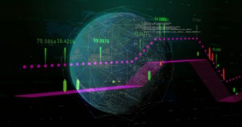 Global Data Processing with Digital Network Theme - Download Free Stock Images Pikwizard.com