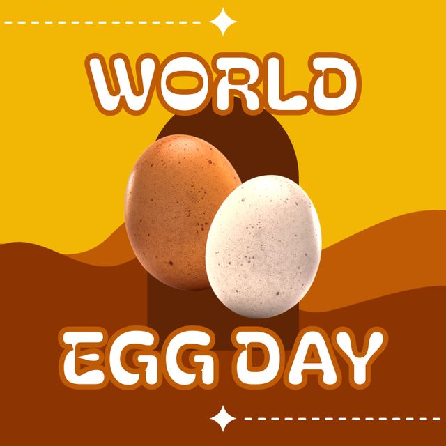 Creative World Egg Day Design with Brown and White Eggs - Download Free Stock Templates Pikwizard.com