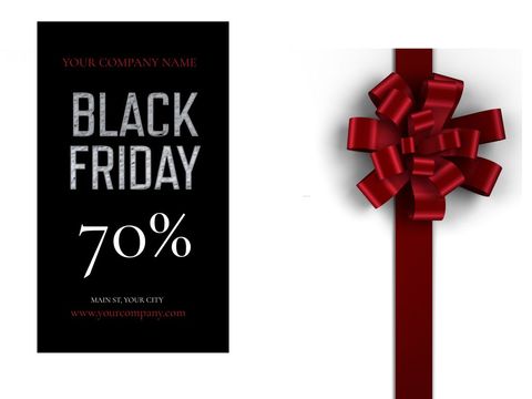 Black Friday Sale Promotion with Red Ribbon Design - Download Free Stock Templates Pikwizard.com