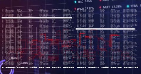 Futuristic Data Interface with Financial Analytics Display