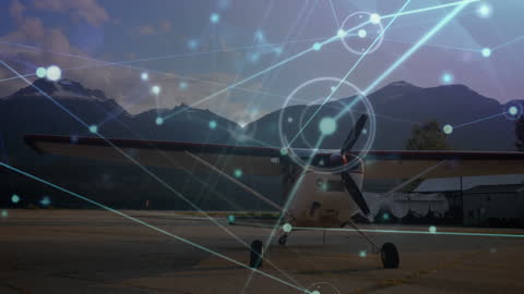 Global Networking Concept with Airplane at Airport