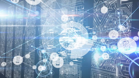 Digital Connections Network with Futuristic Global Interface