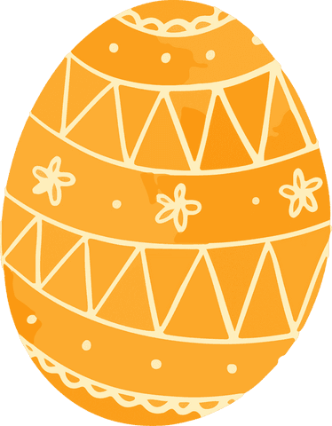 orange easter egg with cream patterns on transparent background - Download Free Stock Videos Pikwizard.com