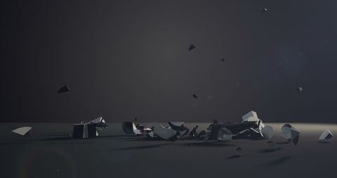 Depiction of digital dollar sign fragmenting in parcels