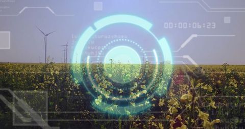 Futuristic Agriculture with Wind Turbines and Digital Technology