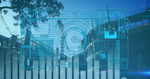 Futuristic Cityscape with Data Analytics Interface