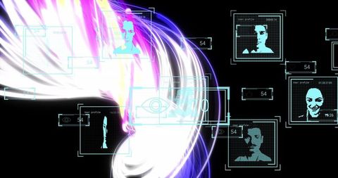 Digital Interaction with Vibrant Wave Lights and User Profiles