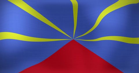 Vibrant National Flag of Réunion Waving Gracefully