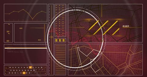 Futuristic Interface with Data Grid and Global Coordinates - Download Free Stock Images Pikwizard.com
