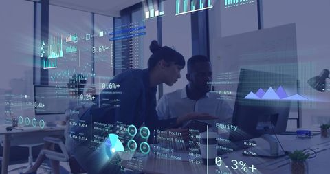 Business Team Analyzing Financial Data with Double Exposure Effect - Download Free Stock Images Pikwizard.com