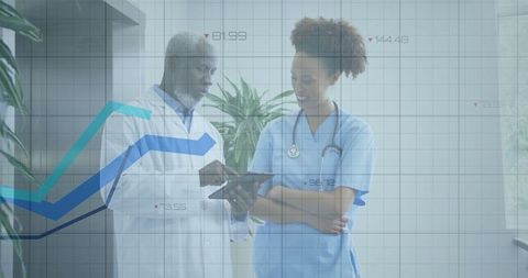 Doctor and Nurse Collaborating on Digital Health Data Analysis