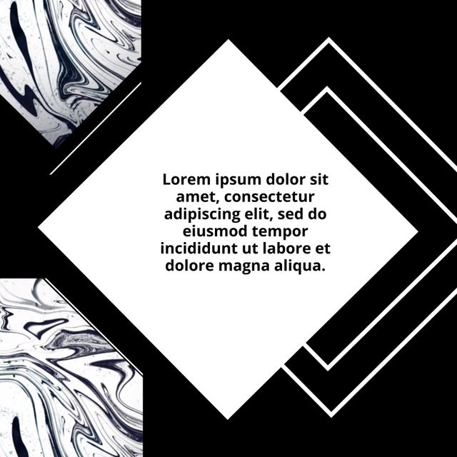 Promoting elegance and sophistication, the template features a striking black and white marbled background that exudes a sense of luxury. Ideal for high-end product advertisements or chic event invitations.