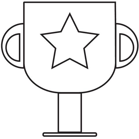 minimalist trophy with star icon transparent background - Download Free Stock Videos Pikwizard.com