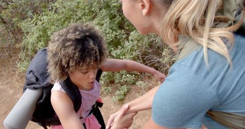 Parent Helping Child Navigate Hiking Trail - Download Free Stock Images Pikwizard.com