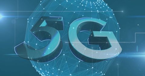 5G Technology and Global Network Connections on Blue Background - Download Free Stock Images Pikwizard.com
